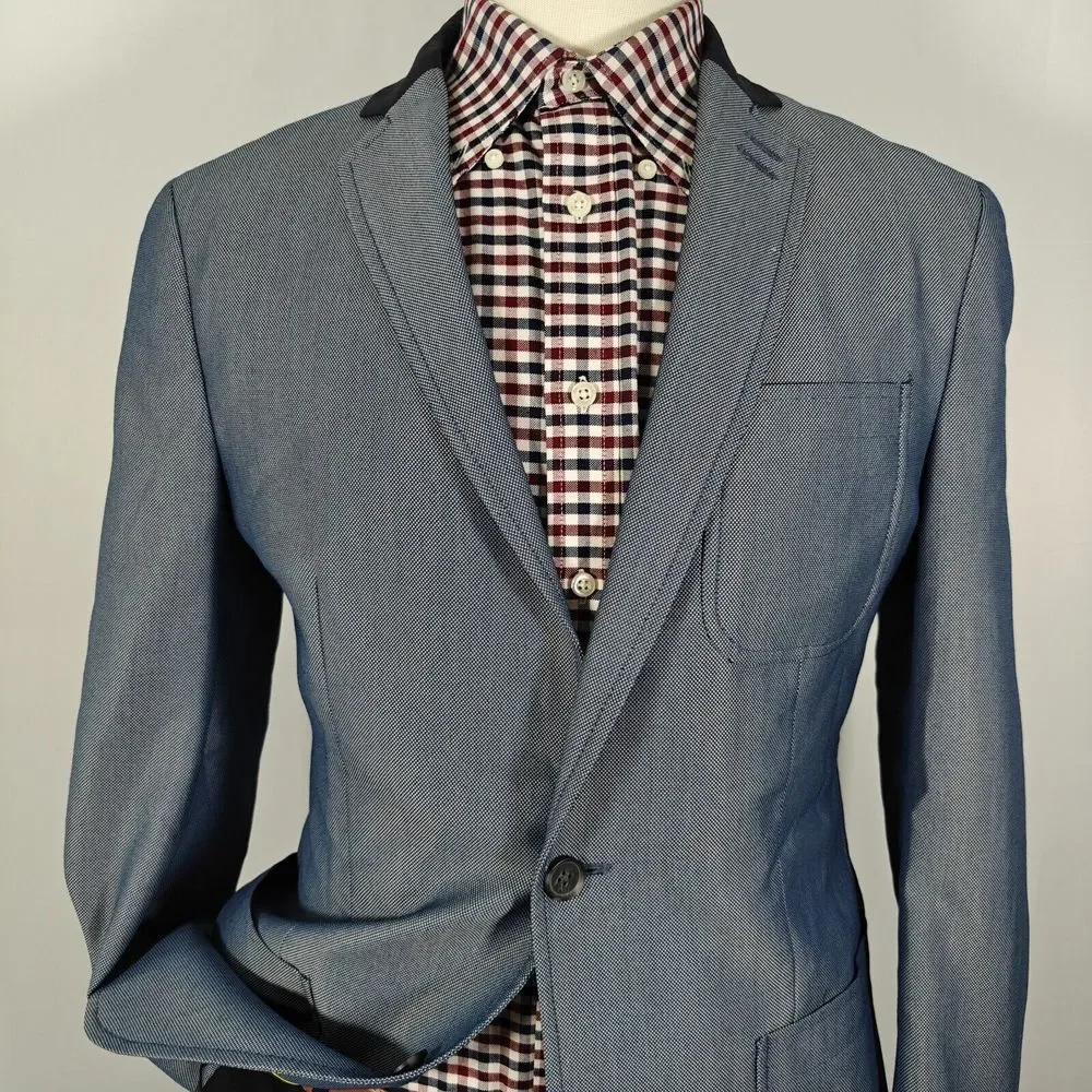 INC International Concepts Men's Sport Coat Blazer Two Button Blue Slim Fit‎ Med